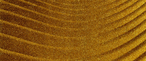 Shiny golden background with wavy shape  on it
