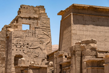 Temple Medinet Habu Egypt Luxor of Ramesses III is an important New Kingdom period structure in the...