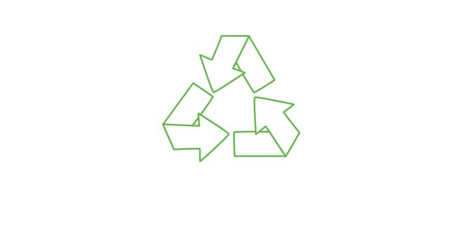 Campaign with recycle icon triangle for eco green back to nature. How importan to THREE 3 R reduce, reuse and recycle concept climate project. Motion 2d animation hand written lettering whiteboard 