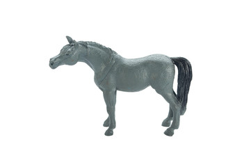 horse plastic toy isolate on white background