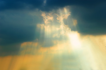 Naklejka na ściany i meble sun beam Surpass blue cloud