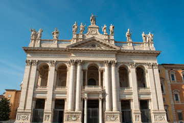 Fototapeta na wymiar Facade of the Archbasilica of Saint John Lateran