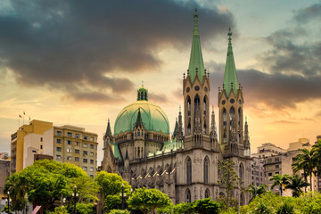 Fototapeta na wymiar Se Cathedral - Sao Paulo - Brazil.