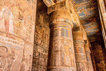 Temple Medinet Habu Egypt Luxor of Ramesses III is an important New Kingdom period structure in the...