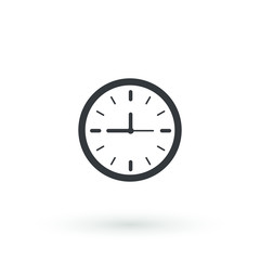 Clock icon in trendy flat style isolated on background. Clock icon page symbol for your web site design Time symbol.