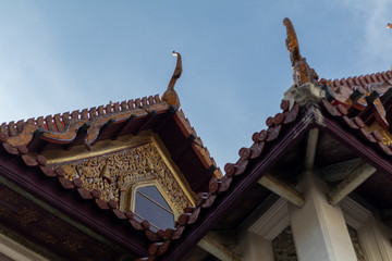 roof of thai temple in thailand