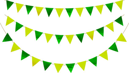 フラッグ_三角_ガーランド_水彩_黄緑_グリーン_フラッグガーランド