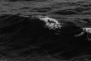 Waves of stormy cold sea on the south of Iceland. Toned