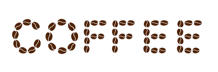Coffee alphabet isolated on white background illustration vector