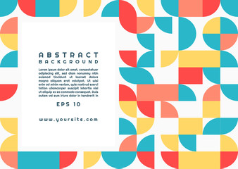 Obraz premium Abstract background art geometric circle shape design colorful bright style with space for text