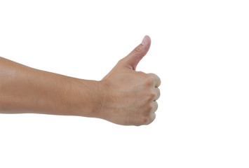 right hand sign like isolated on white background with clipping paths
