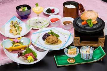 会席料理　刺身　盛付　和食