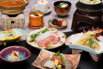 会席料理　刺身　盛付　和食