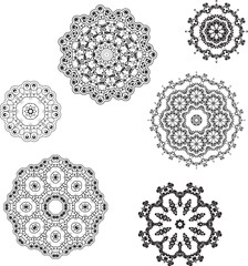 mandalas ornament vector abstract texture set of 6