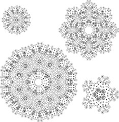 mandalas ornament vector abstract texture set of 4