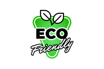 Eco friendly green icon badge. 100 percent natural organic bio product label with leaf vector illustration