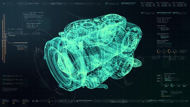 Futuristic user interface head up display Holographic electromagnetic mechanical system and digital data telemetry information display for digital background computer desktop display screen