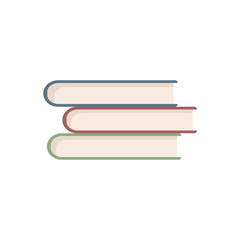 Stack of books vector illustration. Flat style pile of books isolated on white background. Book shop logo. Media highlights glyph icon