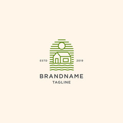 House logo design template. Retro, vintage, badge vector illustration