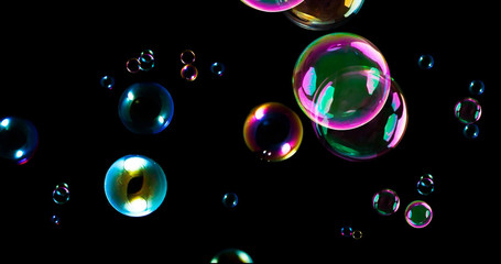 Soap bubble with black background