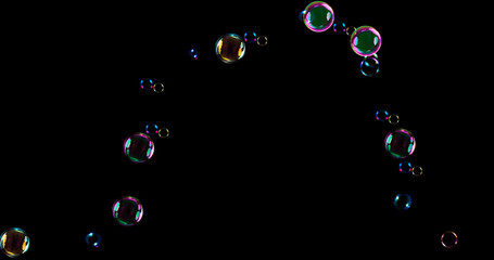 Soap bubble with black background