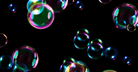 Soap bubble with black background