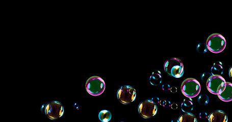 Soap bubble with black background