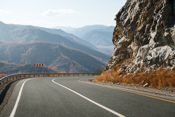 Mountain road curve. Travel. transportation.