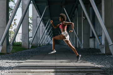 Sunny run in the city