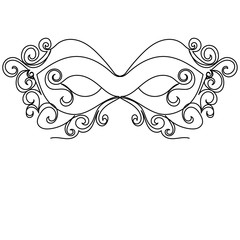 drawing with one continuous line carnival mask