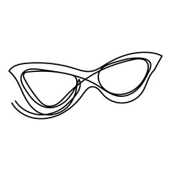 vector, isolated, drawing one continuous line glasses