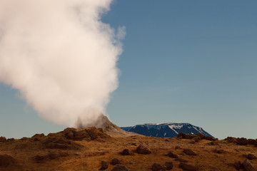 Beautiful dramatic multicolored spring landscape of Iceland like a surface of the planet Mars