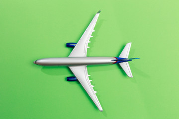 Model plane, airplane mock up with clipping path - Top View