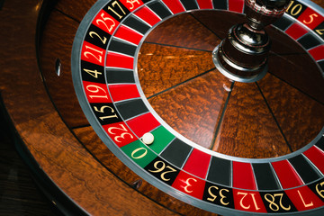Roulette wheel. Casino. Gambling game.