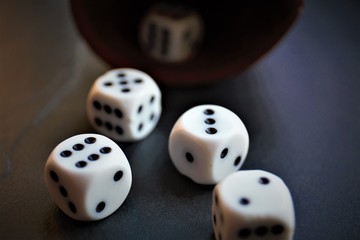 dices on black background