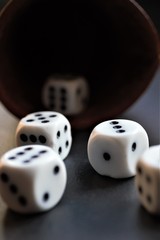 dices on black background