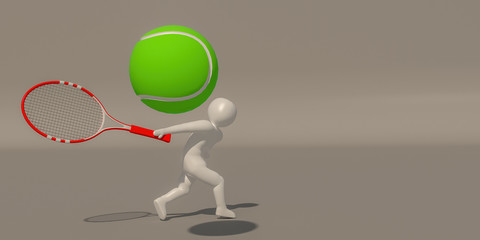 3d illustrator group of career symbols on a gray background, 3d rendering of the playing Sport. Includes a selection path.