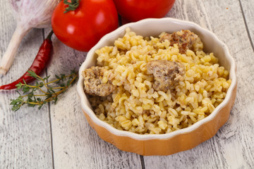 Bulgur with meat