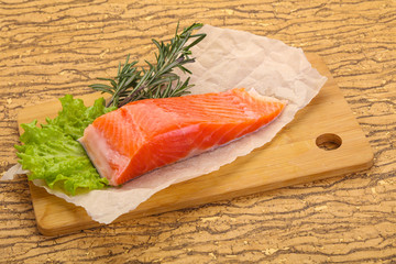 Piece of raw salmon
