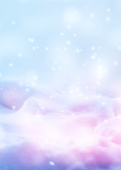 Abstract background. Defocused lights of the night city. Brilliant festive background with neon glow.