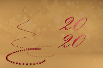 garland christmas beads, 3d illustration