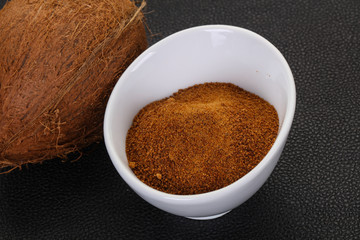 Coconut brown sugar in the bowl
