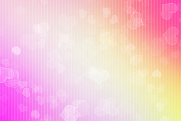 Abstract Boken Blur heart shaped on Pink yellow red colours Background.