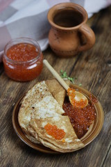 pancakes with caviar