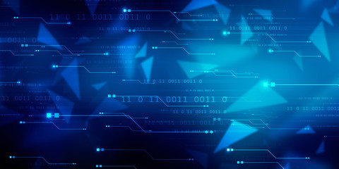 2d illustration abstract digital binary data on computer screen