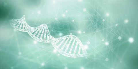 2d render of dna structure, abstract background