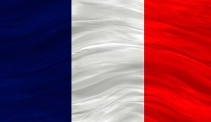 Flag of France- silky texture,wavy, colourful