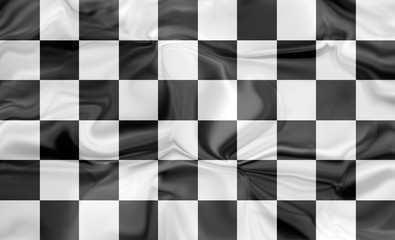 Checkered flag, black and white