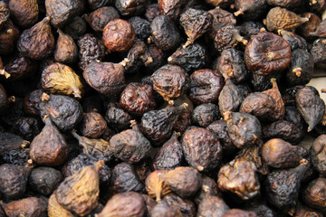 Dried figs. Organic dry fruits background.