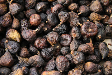 Dried figs. Organic dry fruits background.